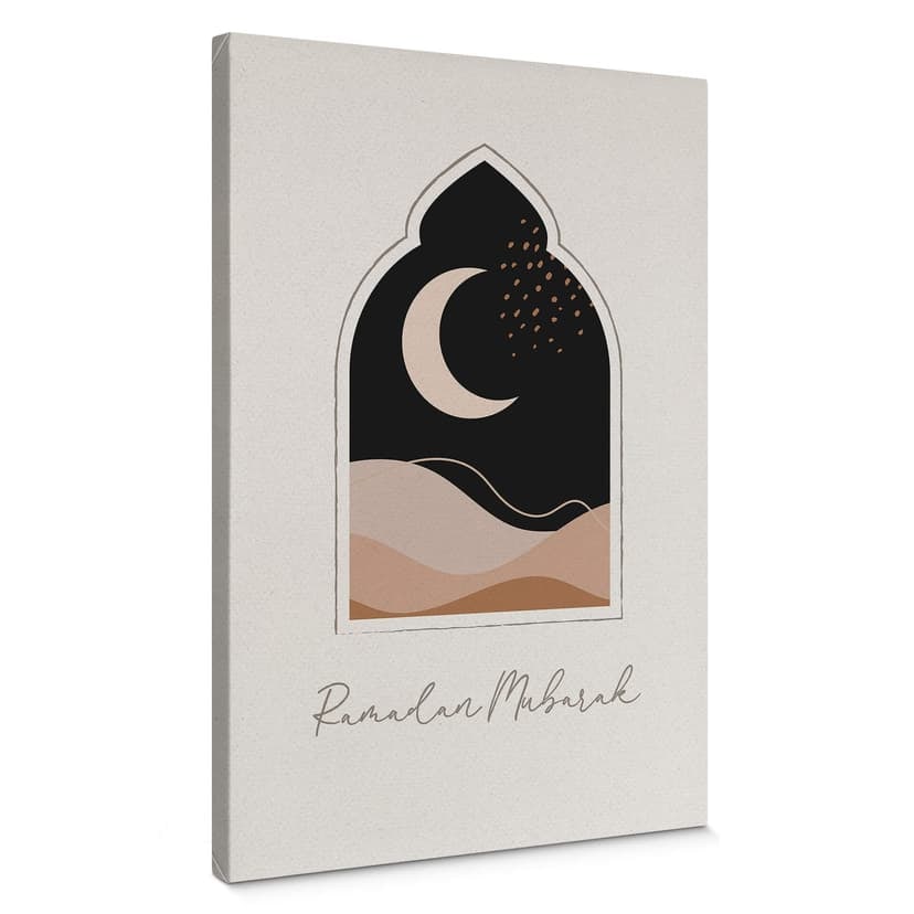 Canvastavla Ramadan Mubarak halvmåne