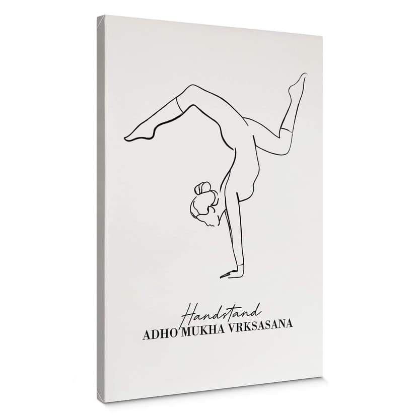 Canvastavla Yoga - Handstående - Linjekonst