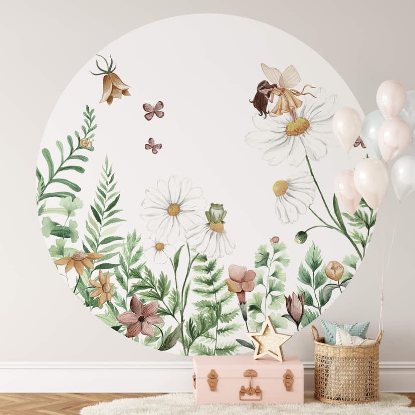 Kikki Belle - Älvträdgård - Rund Fototapet - non-woven tapet/självhäftande non-woven tapet