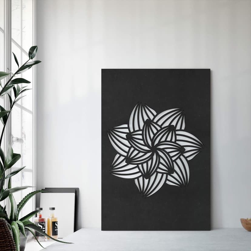 MDF - Väggdekorationer i trä mandala blomma