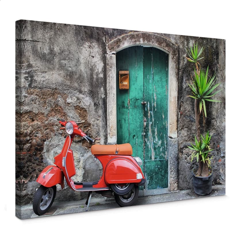 Canvastavla Red Scooter
