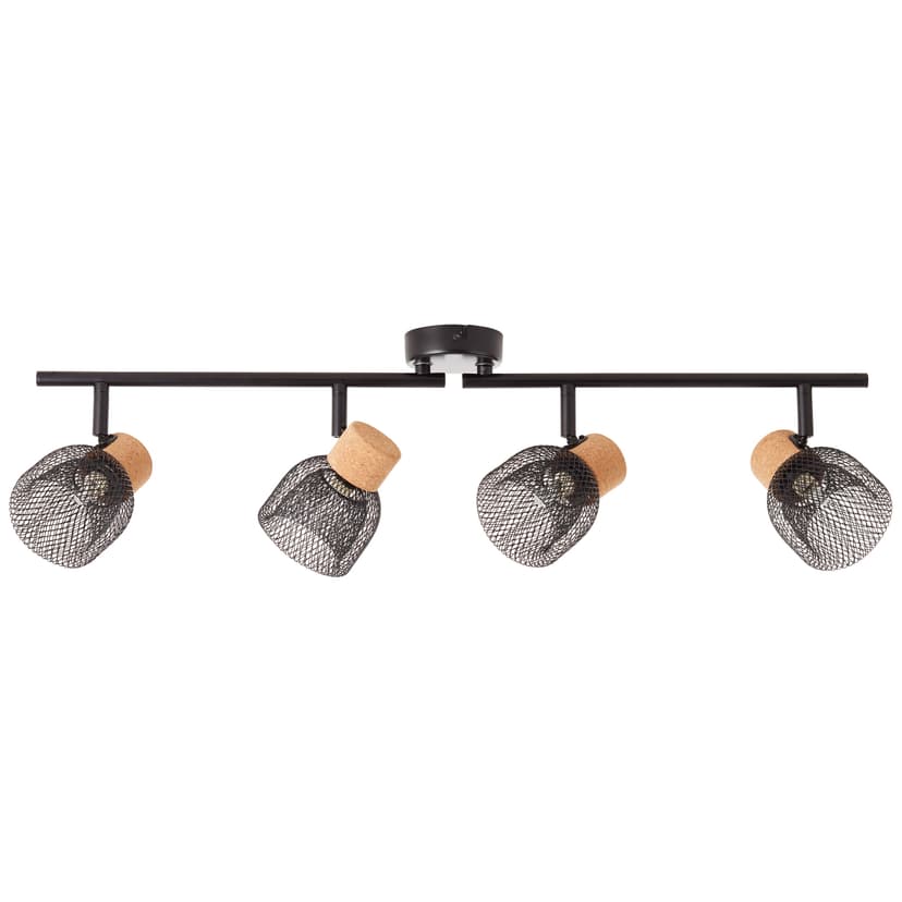 Spotrohr Giselle 2 Schwarz, 6W, 16,5 x 76,5 cm, Kork Deckenspots