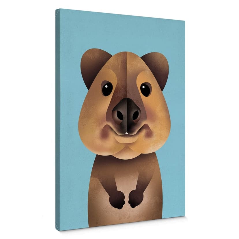 Quokka Canvastavla - djurmotiv för barn - brun