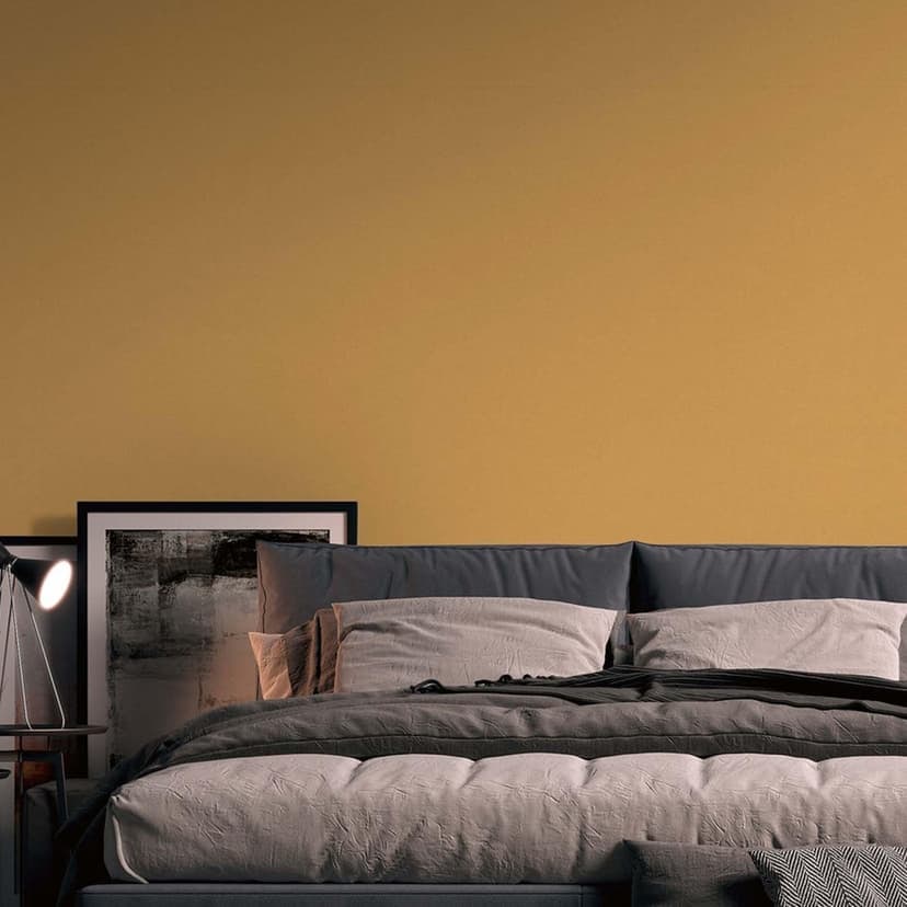 Gul vintage non-woven tapet vardagsrum texturerat skal och stick tapet kök, sovrum