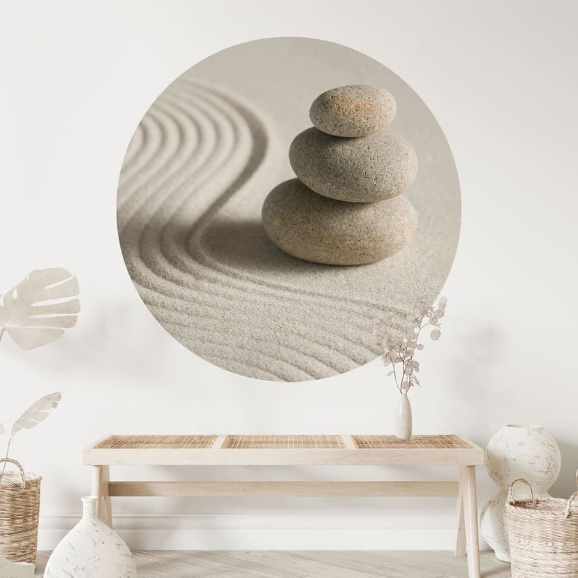 Wallsticker sten i sand 2 - rund