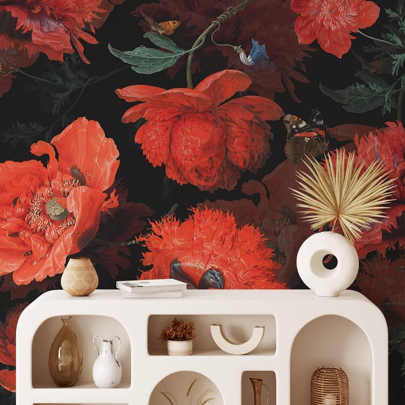Fototapet UN Designs - Röda blommor