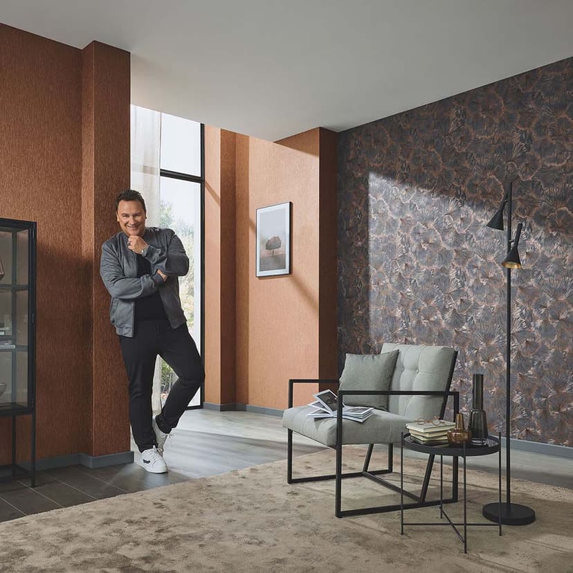 Bladtapet, mönstertapet Fashion for Walls 4 av Guido Maria Kretschmer grå