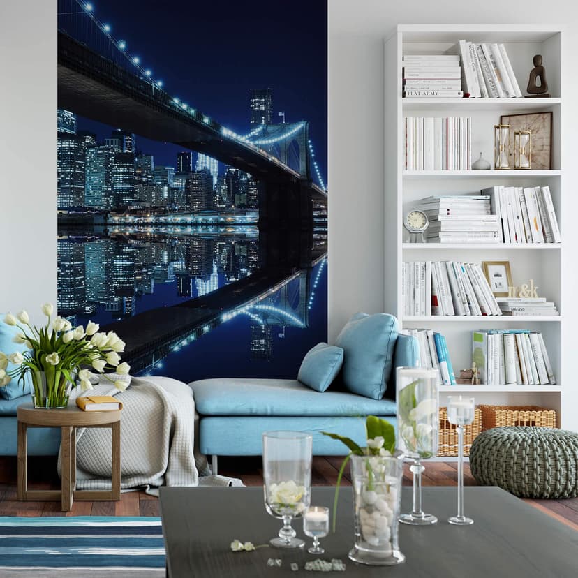 Fototapet Brooklyn Bridge natt