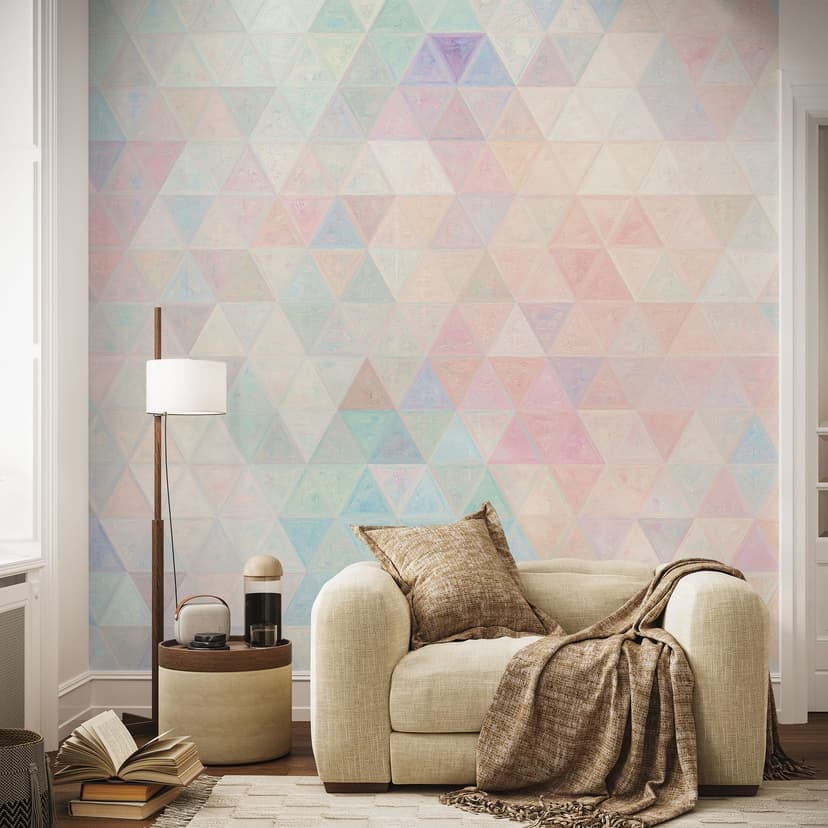 Färgglada mosaik trianglar Fototapet - Jaszke