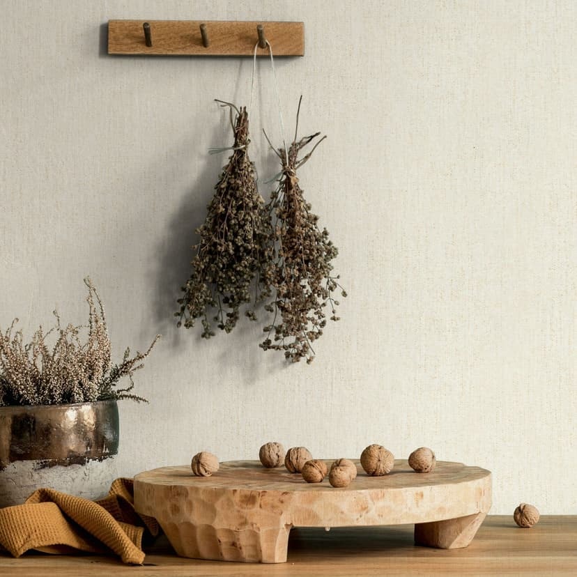 Non-woven tapet i beige Lätt strukturerad slät Modern