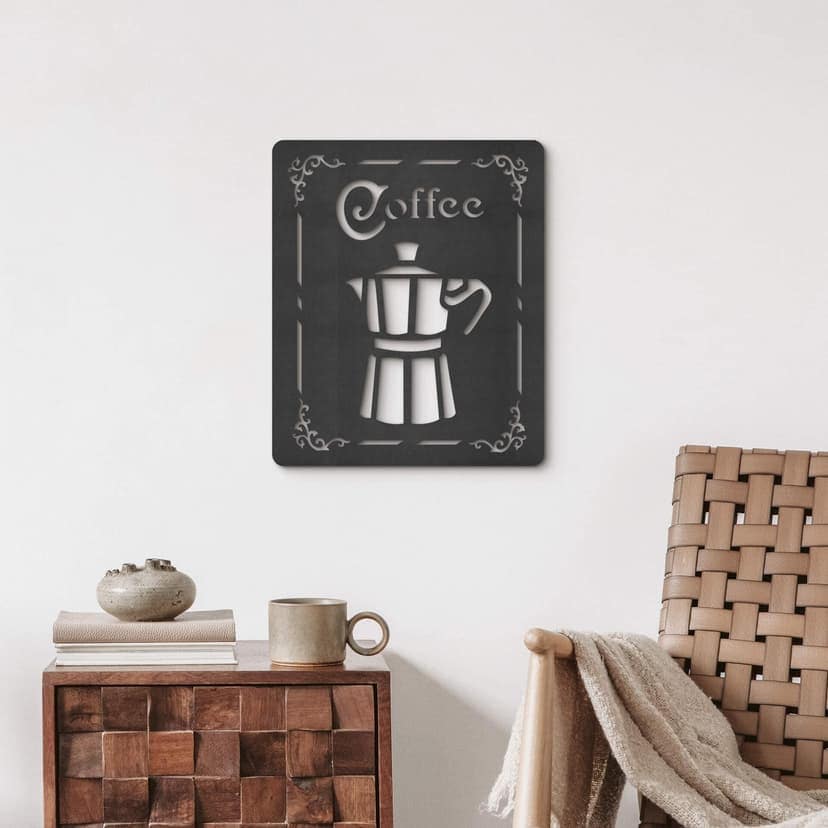Dekorativ kaffeskylt - Espressokanna - MDF