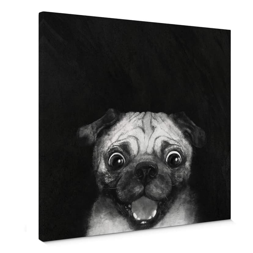 Graves tavla på duk - Snuggle Pug