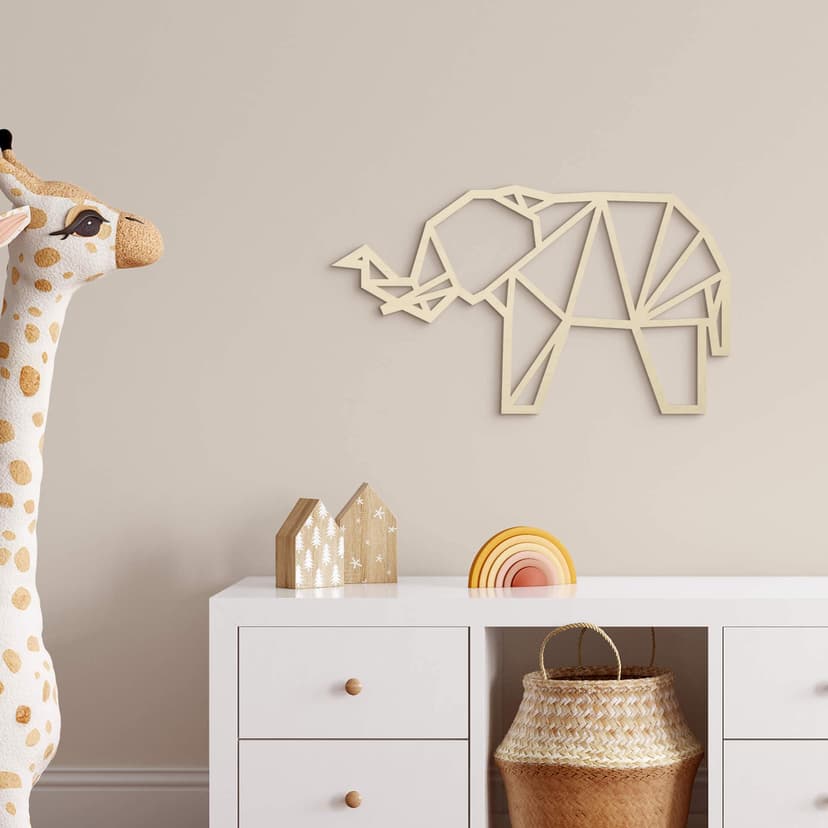 Konst av poppelträ - Elefant i origami