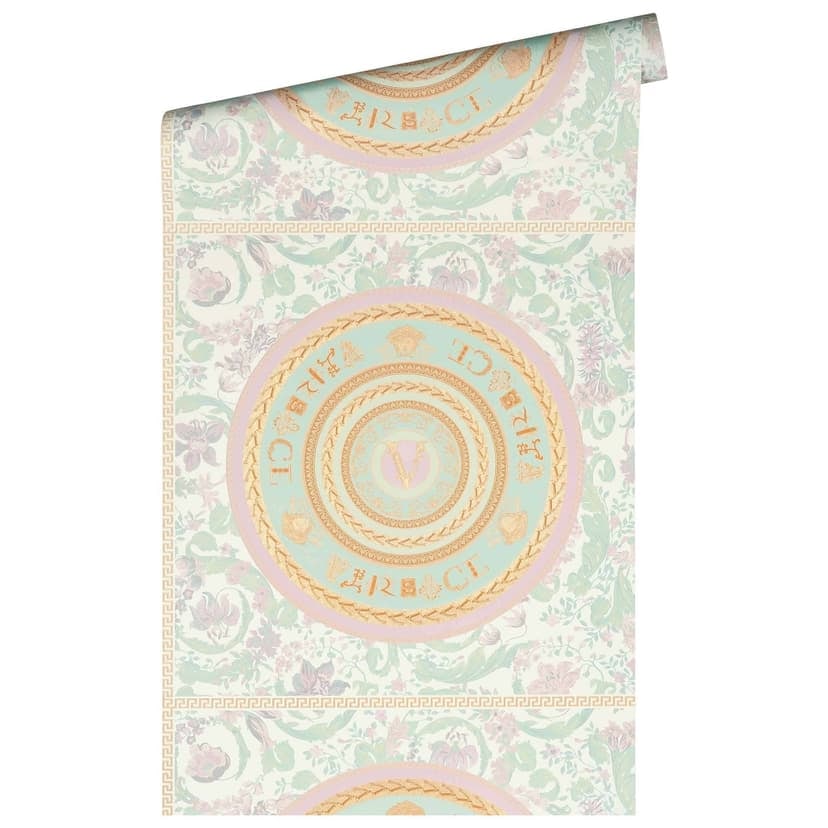 Versace Home tapet blommor designer lyxigt blommigt mönster non-woven tapet mintrosa