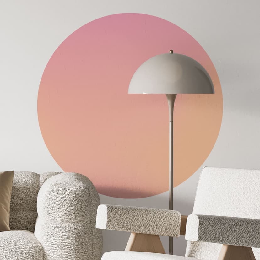 Wallsticker Ombre - Hallonglass - Rund