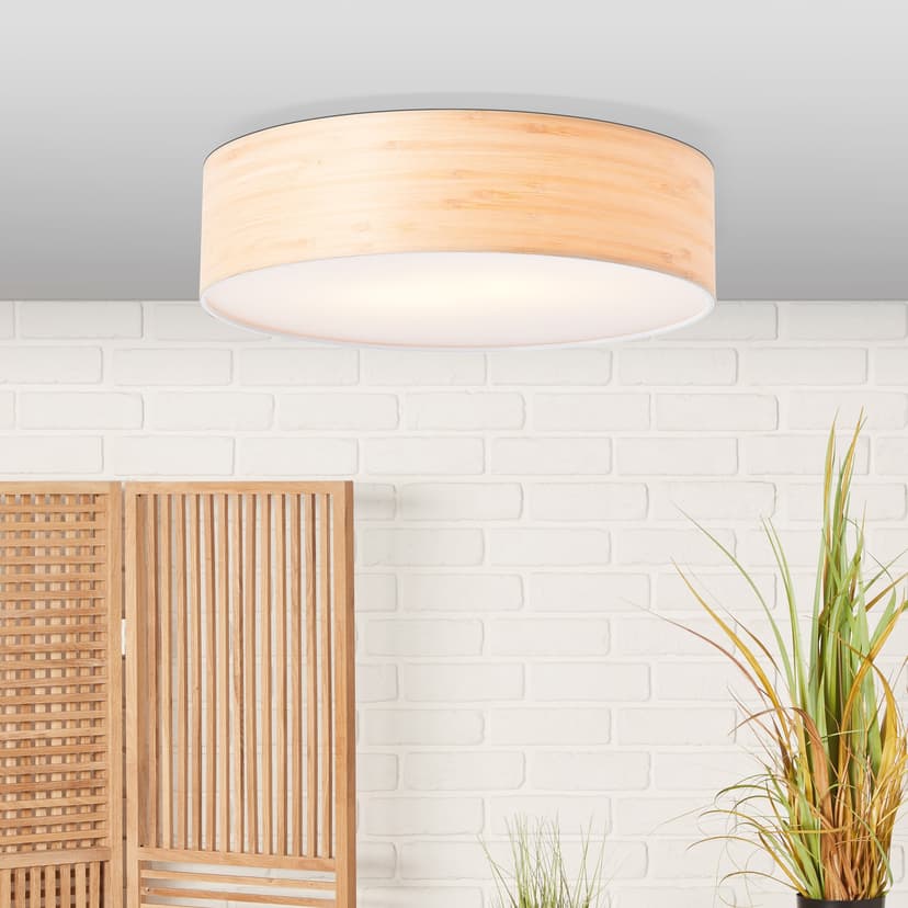 Deckenleuchte Michael 1 Braun, 33W, 10 x 38 cm, Holz Deckenlampe