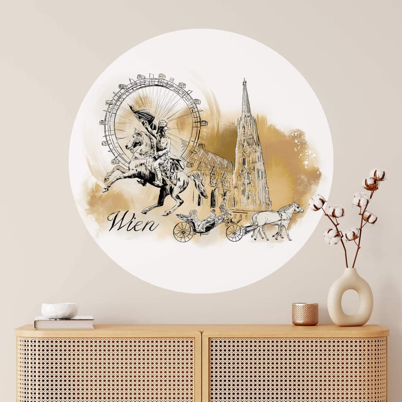 Wallsticker Wien - Rund - Love your City
