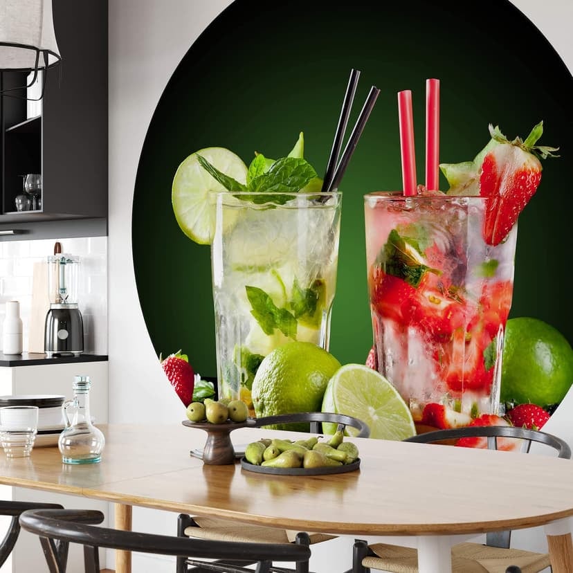 Cocktail Hour - Rund Fototapet - non-woven tapet/självhäftande non-woven tapet