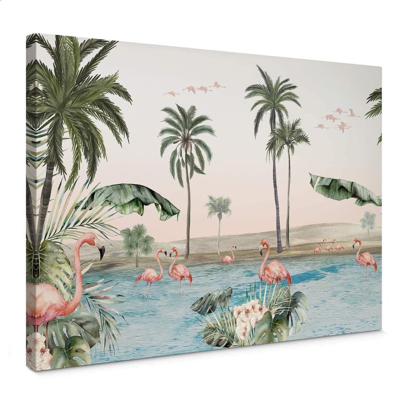 Canvastavla Kikki Belle - Flamingo Oasis