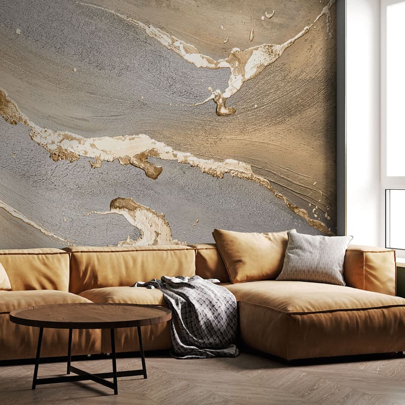 Fototapet Abstrakt konst - Gyllene sand - Purina-Purite