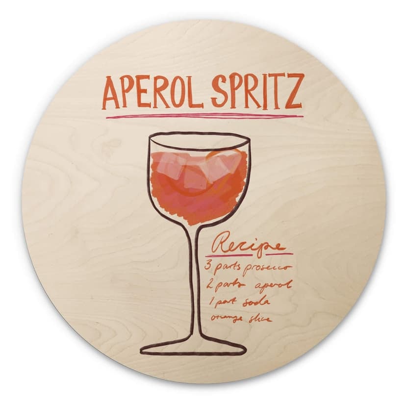 Trätavla Fritsch - Aperol Spritz - Rund