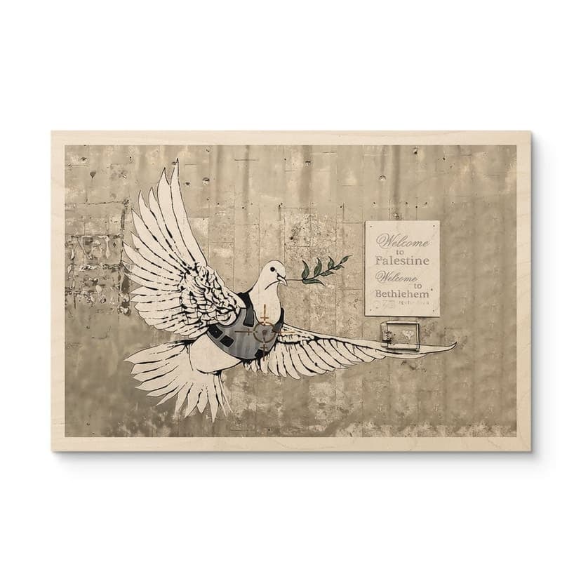 Träposter Banksy - Fredsduvan