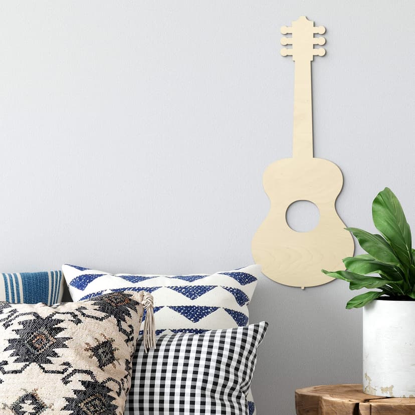 Väggdekorationer i trä poppel - gitarr