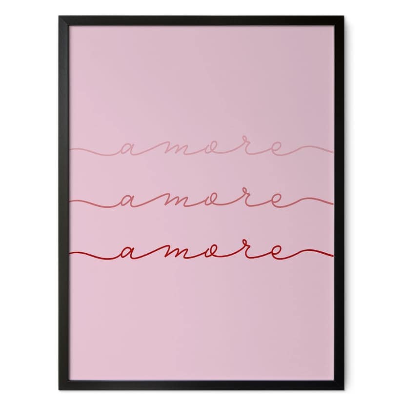 Poster Amore - Kärleksord för vardagsrummet