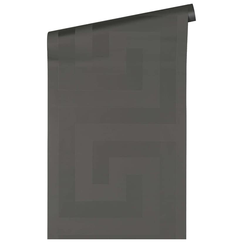 Versace Home Tapete Mäander Muster geometrisch Luxus Designer Vliestapete Silber Grau