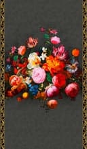 Fototapet med blommigt motiv Floral Classic, Romantic matt i svart 2,70 x 1,59m