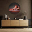 Neon sneaker Wallsticker av Mielu - rund upplyst dekoration för sneakerfans