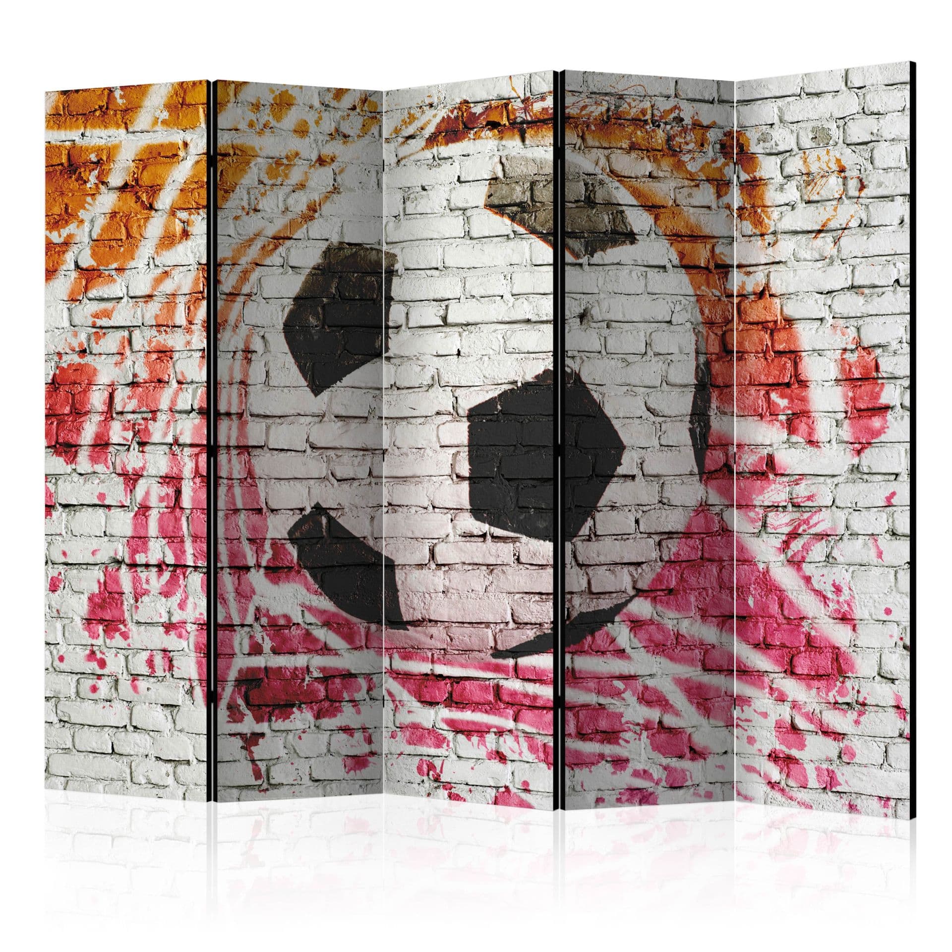 Paravent Raumteiler -  Straßenfußball , 5-teilig - 225x172 cm