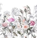 Fototapet med motiv av vintageblomma i grå rosé 2,7 x 2,65 m