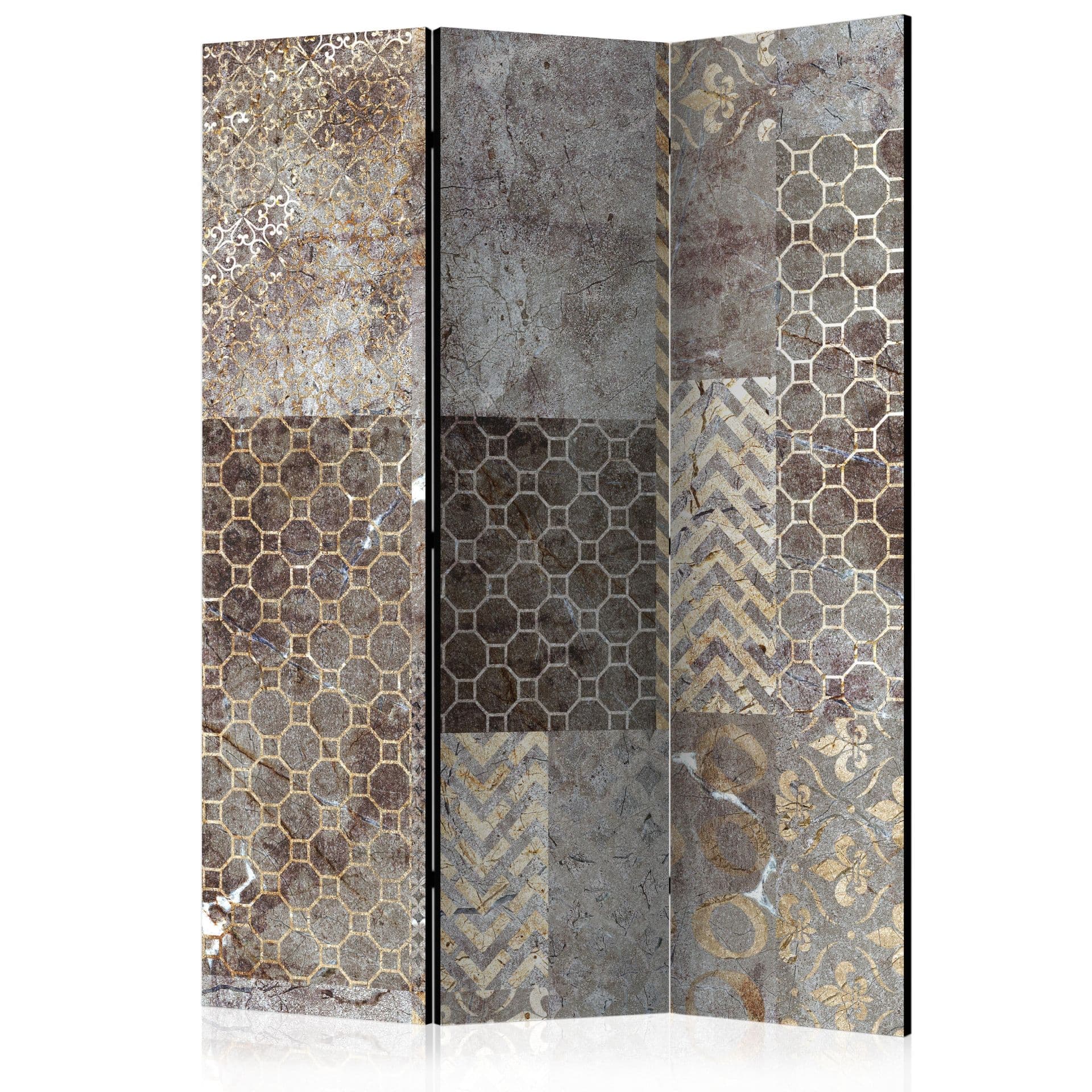 Paravent Raumteiler -  Geometrische Texturen, 3-teilig  - 135x172 cm