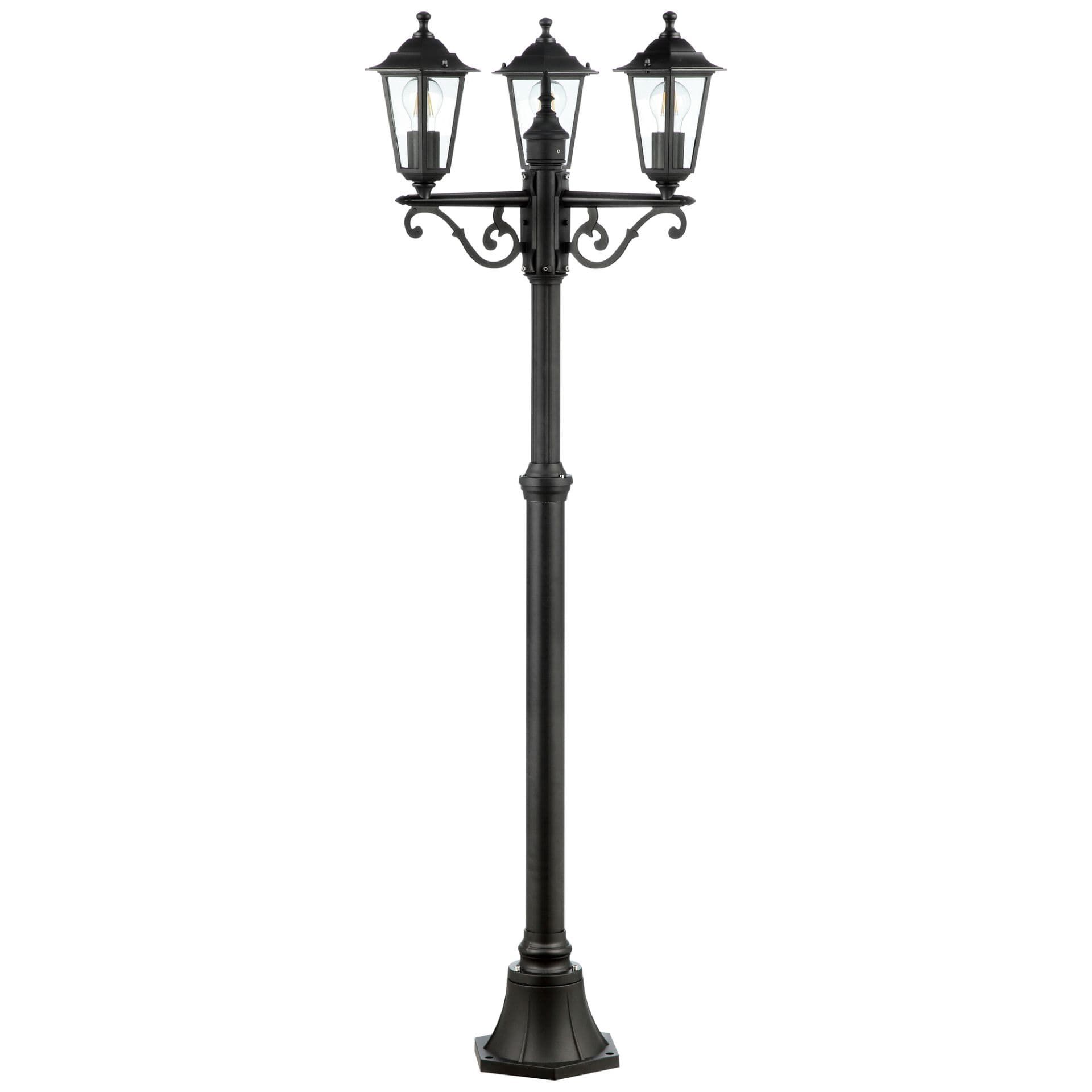 Außenstandleuchte David Schwarz, 60W, 195,5 x 60 cm, Glas Außenleuchte