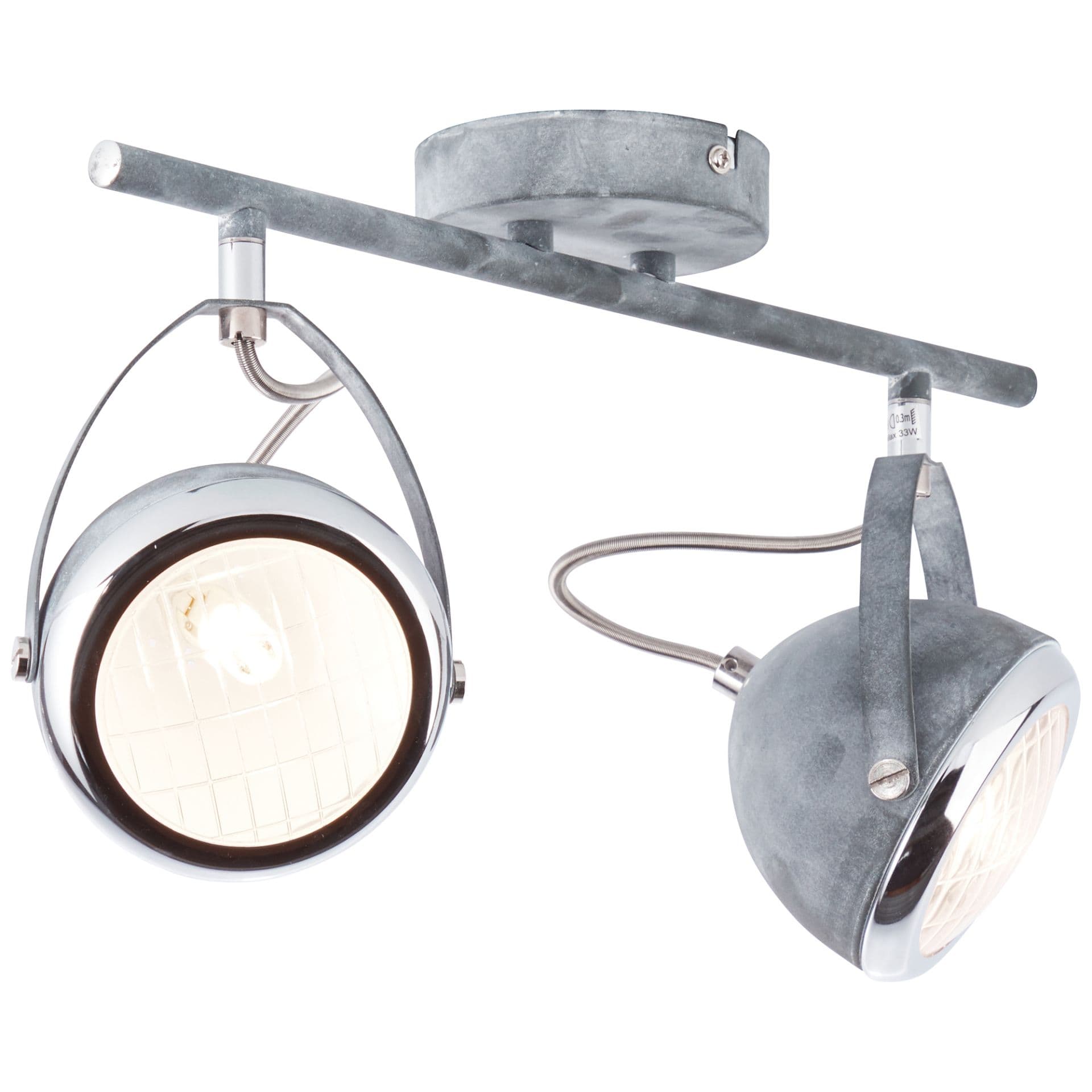 Spotrohr Melissa 1 Grau, 33W, 22 x 14 cm, Metall Deckenspots