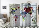 Paravent Raumteiler -  Weltkarte - Graffiti-Welt, 5-teilig - 225x172 cm