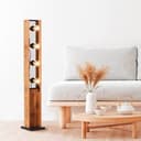 Stehleuchte Daniel 4 Braun, 42W, 125,5 x 20 cm, Holz Stehlampe