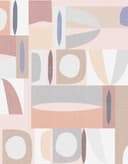 Fototapet med motiv Geometriska retroformer i pastellbeige, rosa 3,4 x 2,65 m