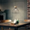 Pendelleuchte Annelie 3 Braun, 52W, 135 x 35 cm, Holz Pendellampe