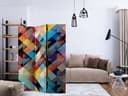 Paravent Raumteiler - Buntes Patchwork, 3-teilig
