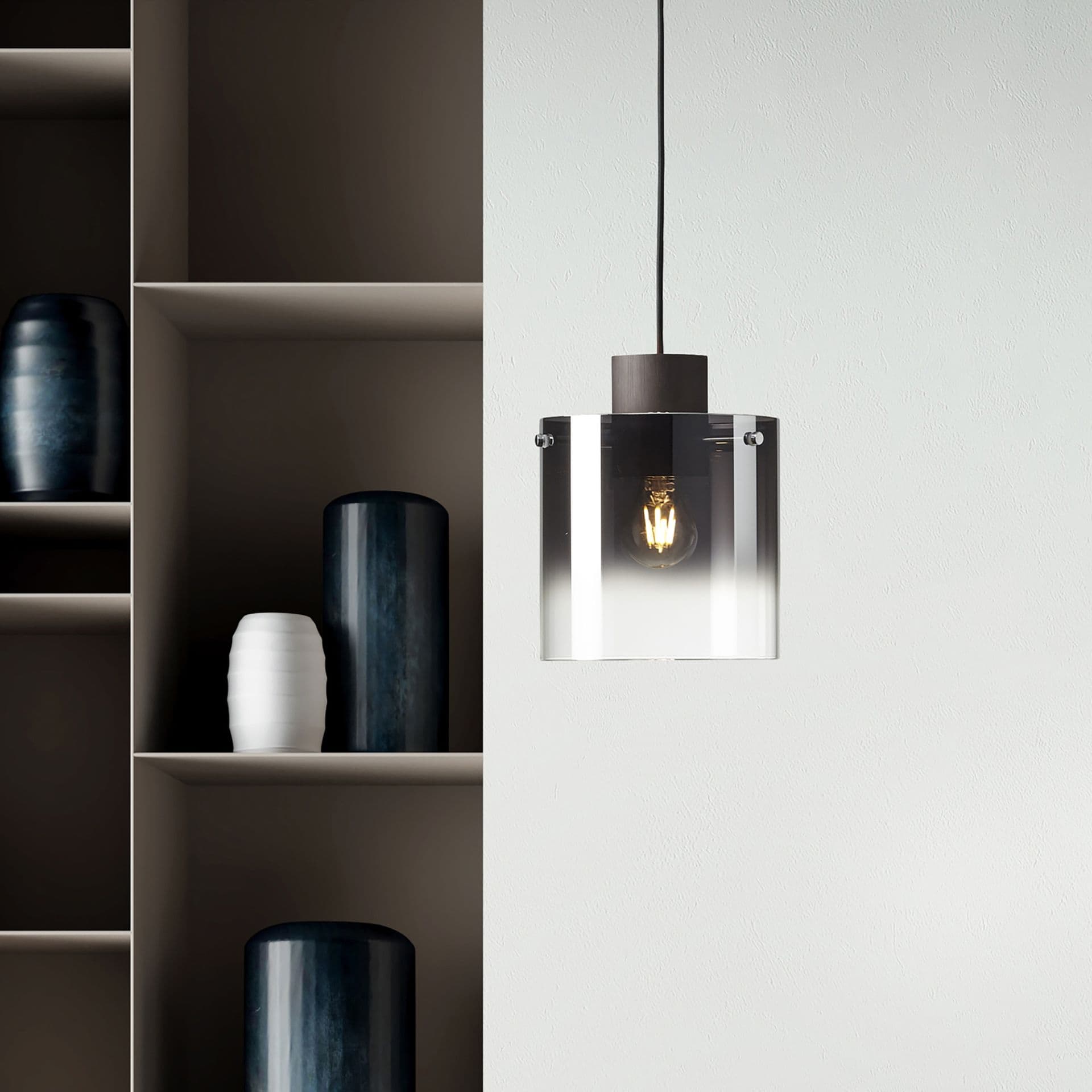 Pendelleuchte Benett 3 Braun, 60W, 120 x 20 cm, Glas Pendelleuchte