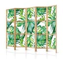 Japanischer Paravent Raumteiler - Monstera und Palmblätter, 3-teilig
