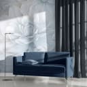 Tapet med blommotiv Big Pictures grå 2,50 x 2,70 m