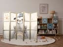 Japanischer Paravent Raumteiler - Happy Sloth, 3-teilig