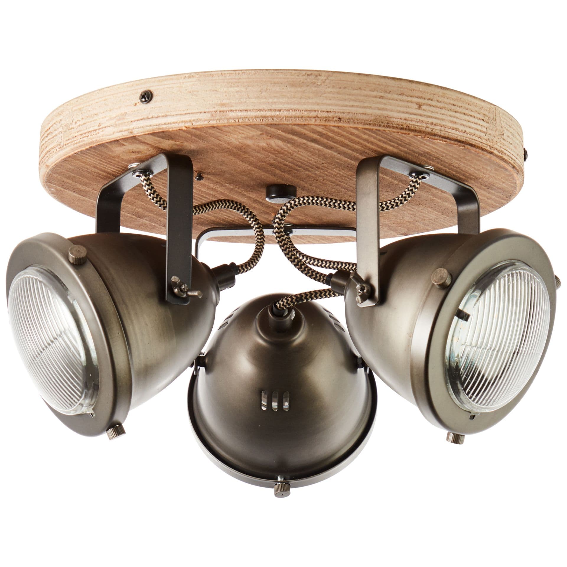 Spotrondell Dilara 4 Braun, 5W, 17,5 x 28 cm, Holz Strahler