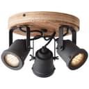 Spotrondell Jesse 3 Braun, 6W, 13 x 26 cm, Holz Innenleuchte