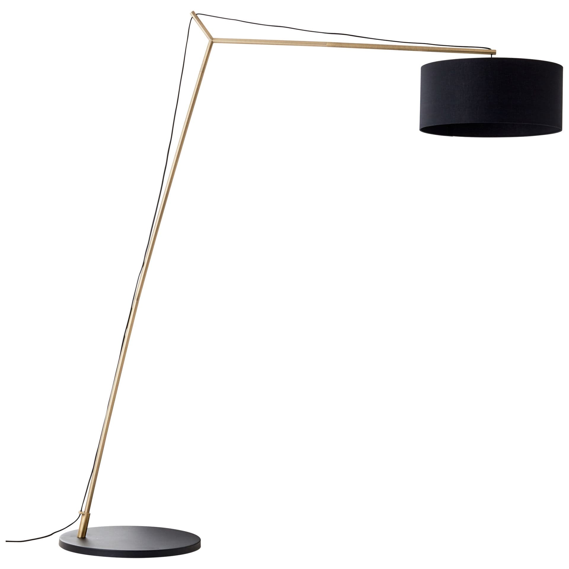 Bogenstandleuchte Alisa 2 Gold, 10W, 192,5 x 160 cm, Textil Lampe