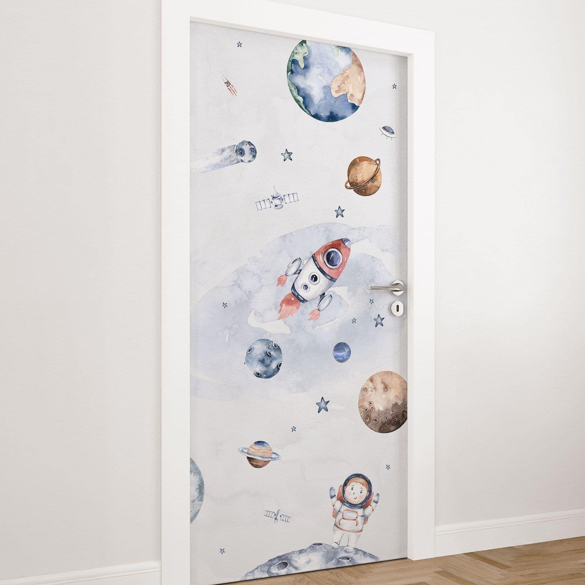 Dörrfilm för barnrum - Space - Kvilis - Självhäftande dörrdekoration