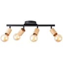 Strahlerrohr Rafael 2 Braun, 28W, 12,5 x 49 cm, Bambus Holz-spotleuchte